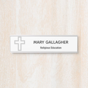 "Cross" Personalized Name Door Plate Sign