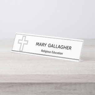 "Cross" Personalized Name Plate