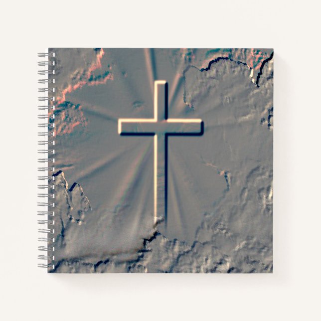 CROSS POPPING OUT FROM ROCK NOTEBOOK (Front)