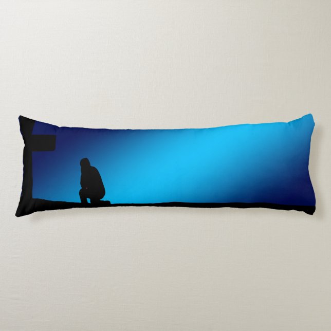 Cross Prayer Banner Body Pillow (Front)