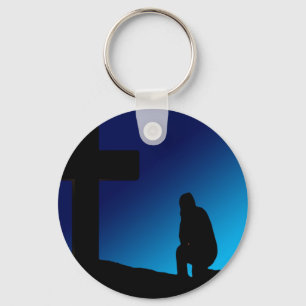 Cross Prayer Banner Keychain