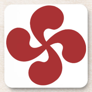 Cross Red Basque Lauburu Coaster