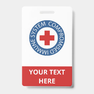 Cross Red Blue Compromised Immune System Badge