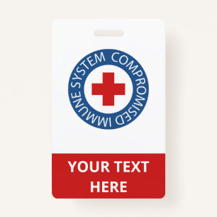 Cross Red Blue Compromised Immune System Badge