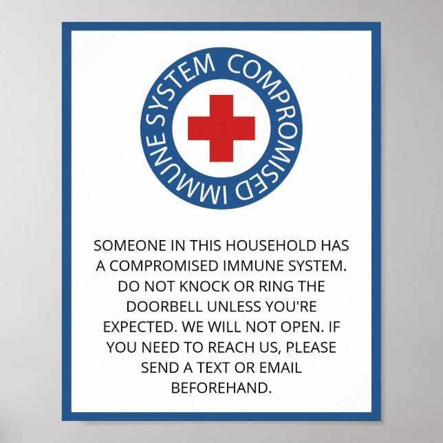 Cross Red Blue Compromised Immune System Poster (Front)
