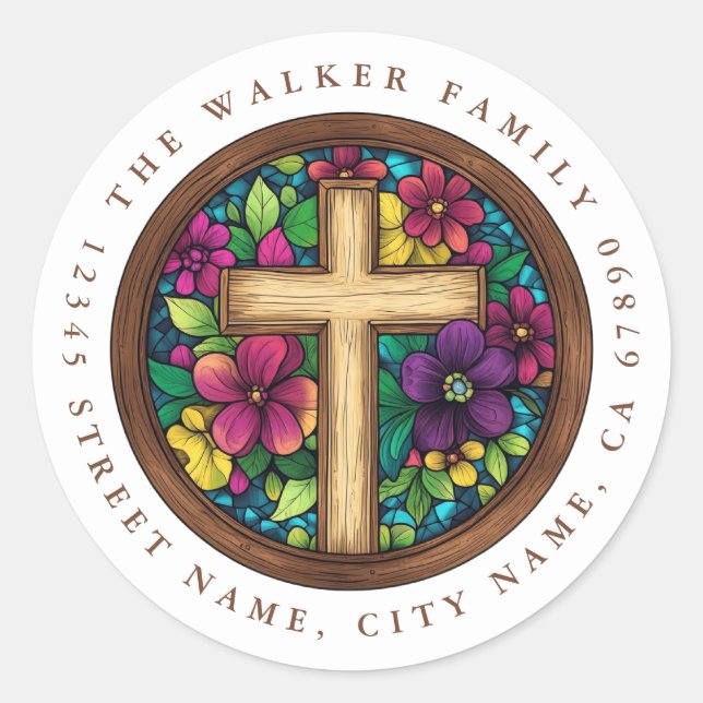 Cross Round Stickers (Front)