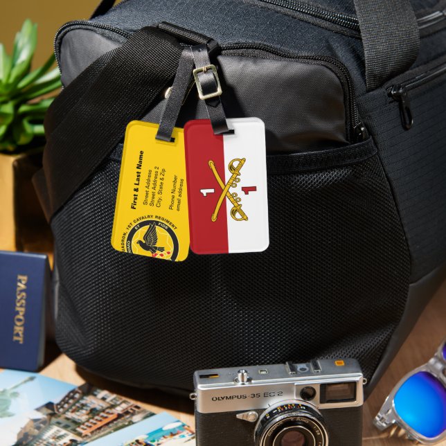 Cross Sabres/Gold Luggage Tag - Customizable (Front & Back)