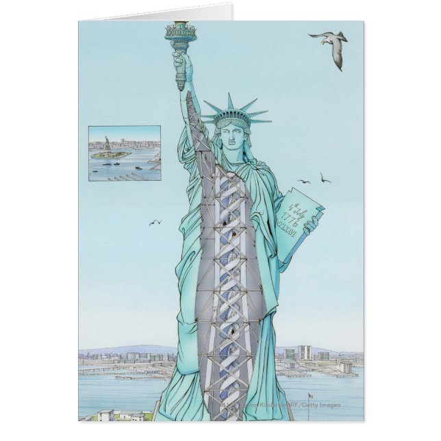 Cross section illustration of Statue of Liberty (Front)