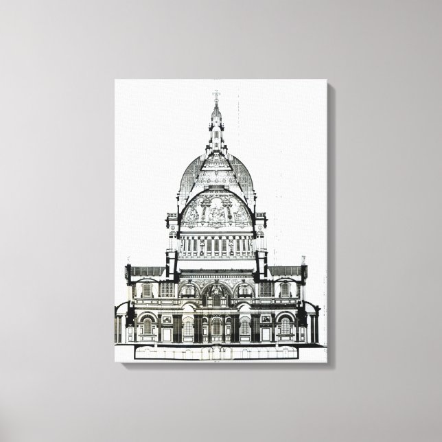 Cross section of St. Paul's Cathedral Canvas Print (Front)