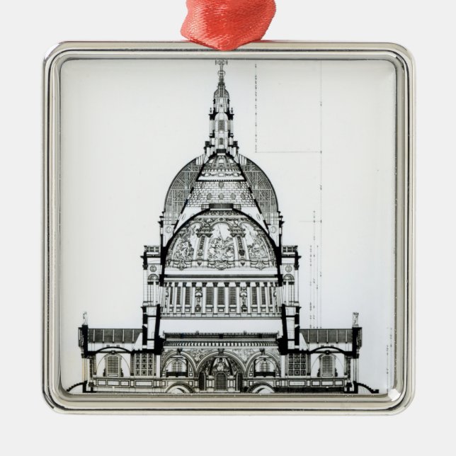 Cross section of St. Paul's Cathedral Metal Ornament (Front)