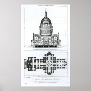 Cross section of St. Paul's Cathedral Poster