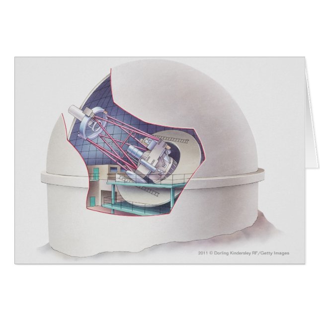 Cross section of telescope inside an observatory (Front Horizontal)