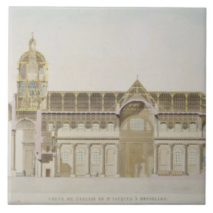 Cross Section of the Church of St. Jacques, Brusse Tile