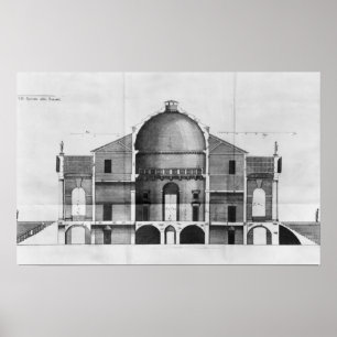 Cross-section of the Villa Rotonda near Poster