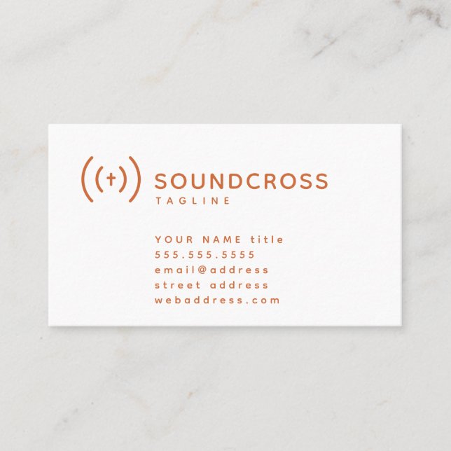 Cross & Sound logo business card template (Front)