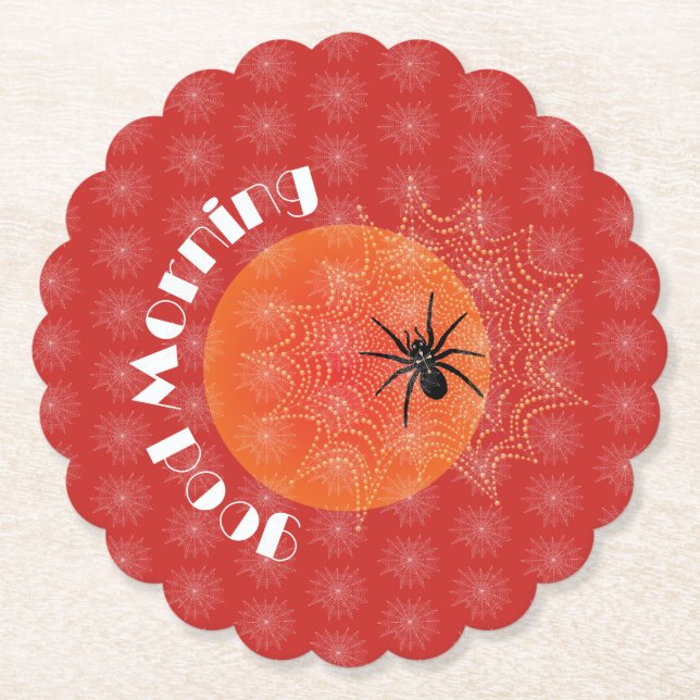 cross spider in the net paper coaster (Front)