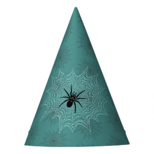 Cross spider in the net party little hat