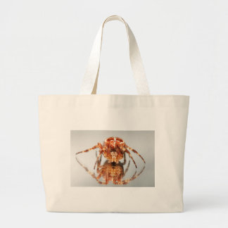 Cross spider on a mirror large tote bag