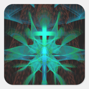 Cross Square Sticker