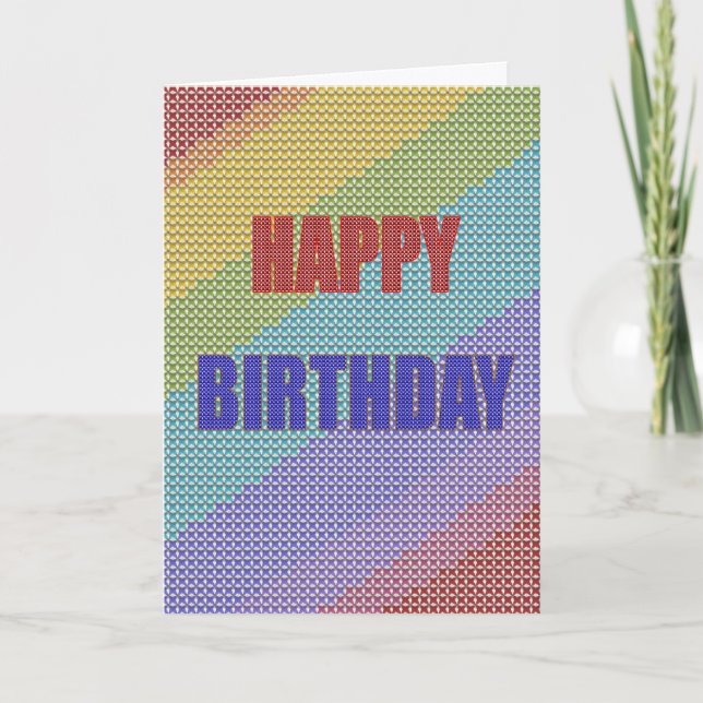 Cross Stitch Birthday card (Front)