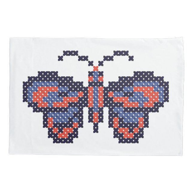 CROSS-STITCH butterfly Pillowcase (Back)