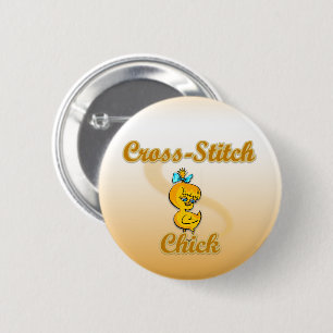 Cross-Stitch Chick 2 Inch Round Button