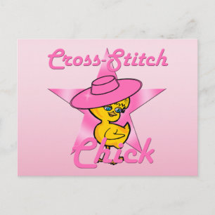 Cross-Stitch Chick #8 Postcard