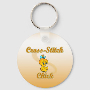 Cross-Stitch Chick Keychain