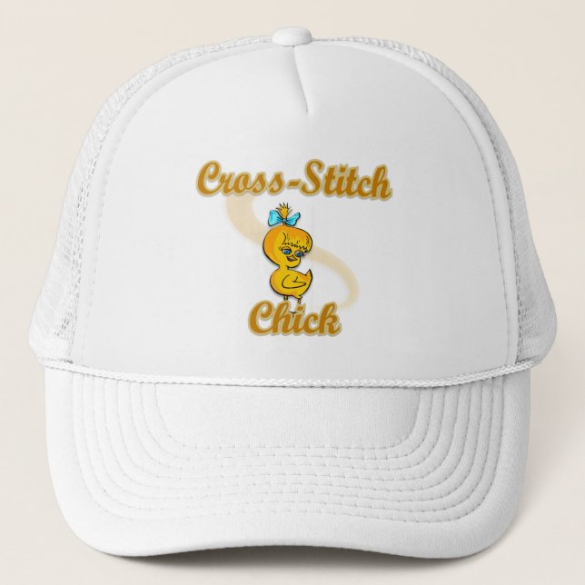 Cross-Stitch Chick Trucker Hat (Front)