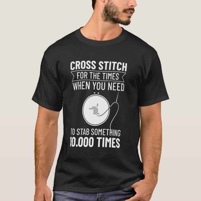 Cross Stitch Counted Pattern Beginner Alphabet Nee T-Shirt (Front)