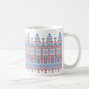 Cross-stitch design coffee mug