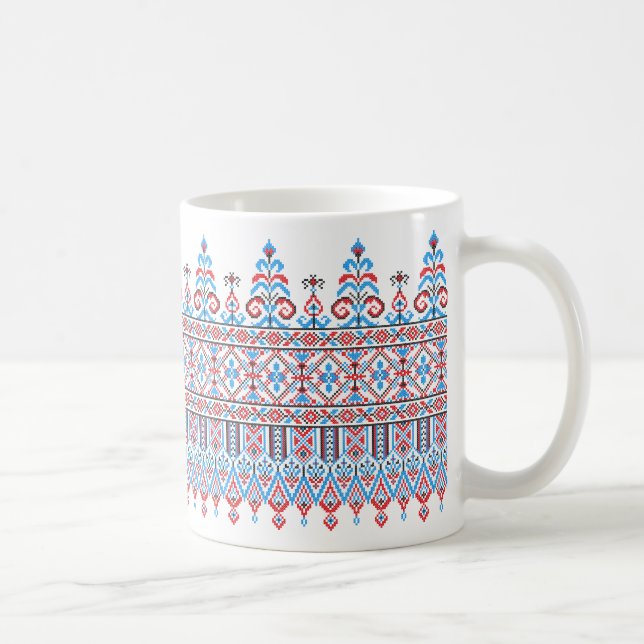 Cross-stitch design coffee mug (Right)