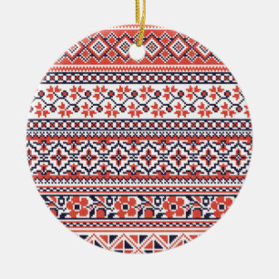 Cross-stitch design Patterns Ceramic Ornament
