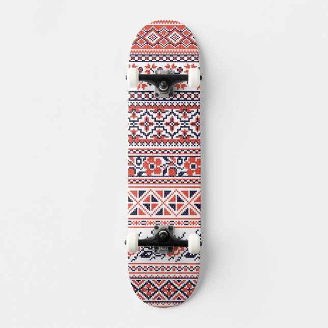 Cross-stitch design Patterns Skateboard (Front)