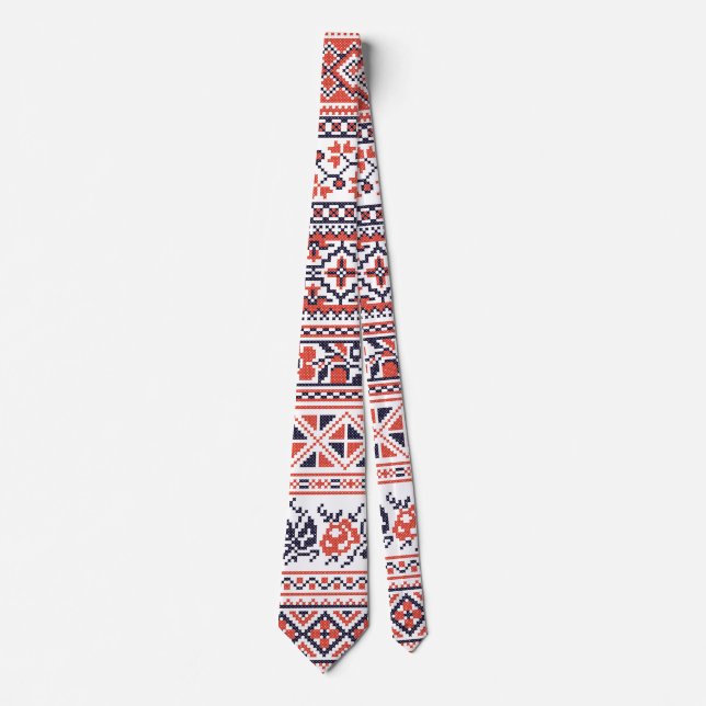 Cross-stitch design Patterns Tie (Front)
