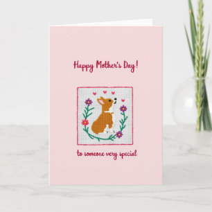 Cross Stitch Dog Mothers Day Card