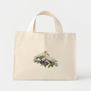Cross stitch Doves Mini Tote Bag