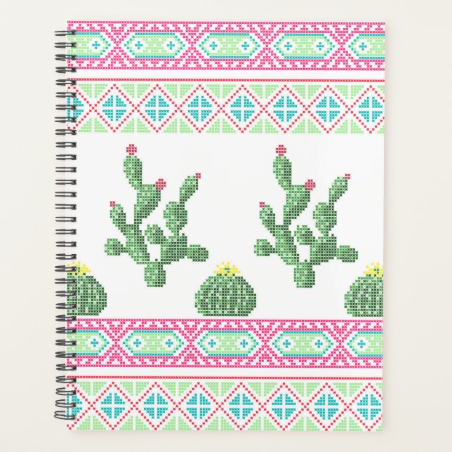 Cross stitch flower embroidery cross-stitch floral planner (Front)
