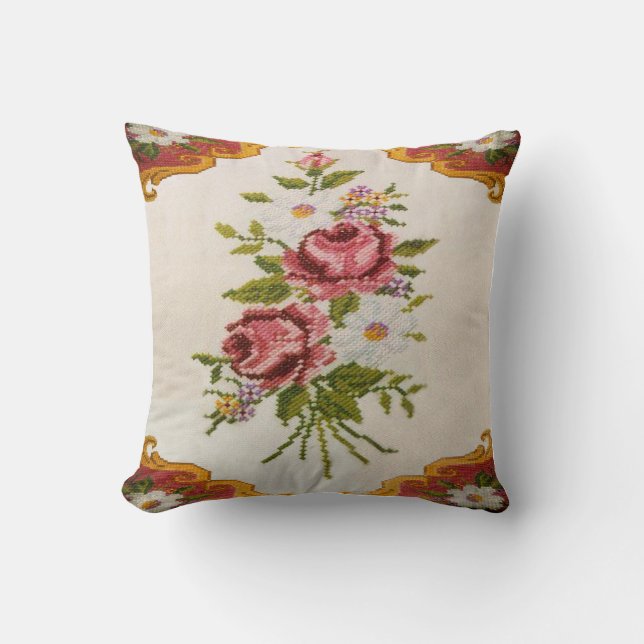 cross-stitch machining photograph pillow (Front)