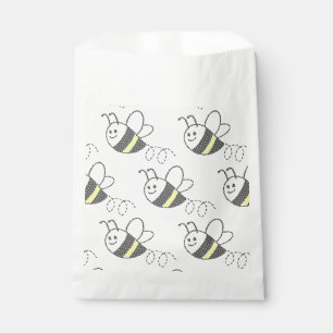Cross Stitch Pattern Print Cute Bee Baby Shower Favour Bag