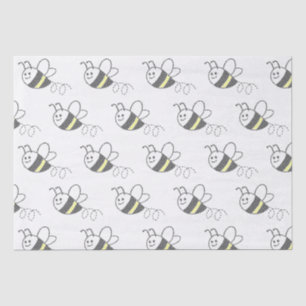 Cross Stitch Pattern Print Cute Bee Baby Shower Tissue Paper
