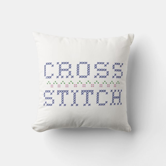Cross Stitch Throw Pillow (Front)
