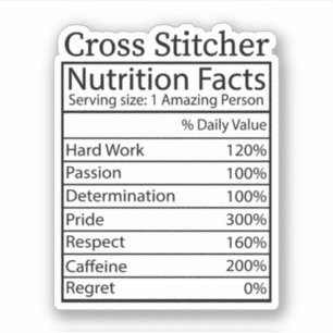 Cross Stitcher Nutrition Facts, Cross Stitch