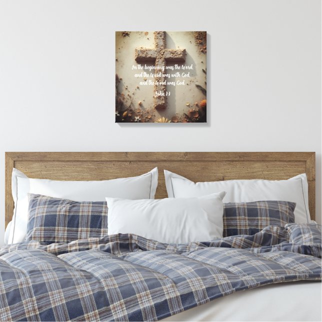 Cross Stretched Canvas Print (Insitu(Bedroom))