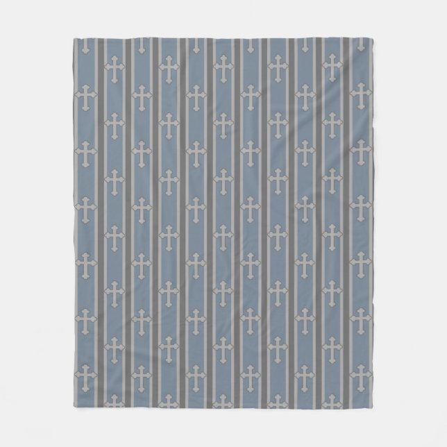 Cross Striped Fleece Blanket (Front)
