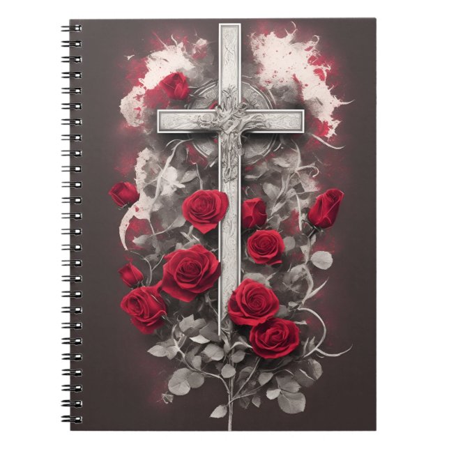 cross tattoo flower 1 notebook (Front)