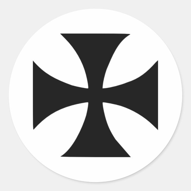 Cross Templar Classic Round Sticker (Front)