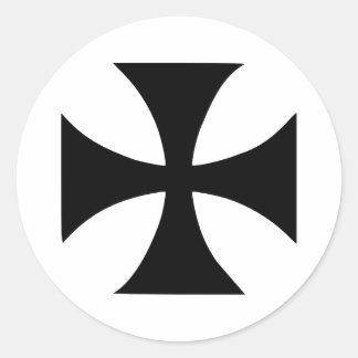 Cross Templar Classic Round Sticker