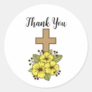 Cross Thank You Sticker