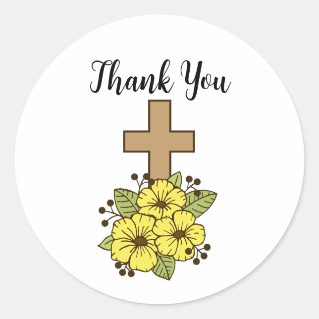 Cross Thank You Sticker (Front)